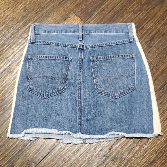 𝅺just BLACK BRAND Side Stripe Denim Mini Skirt XS - Picture 5 of 10